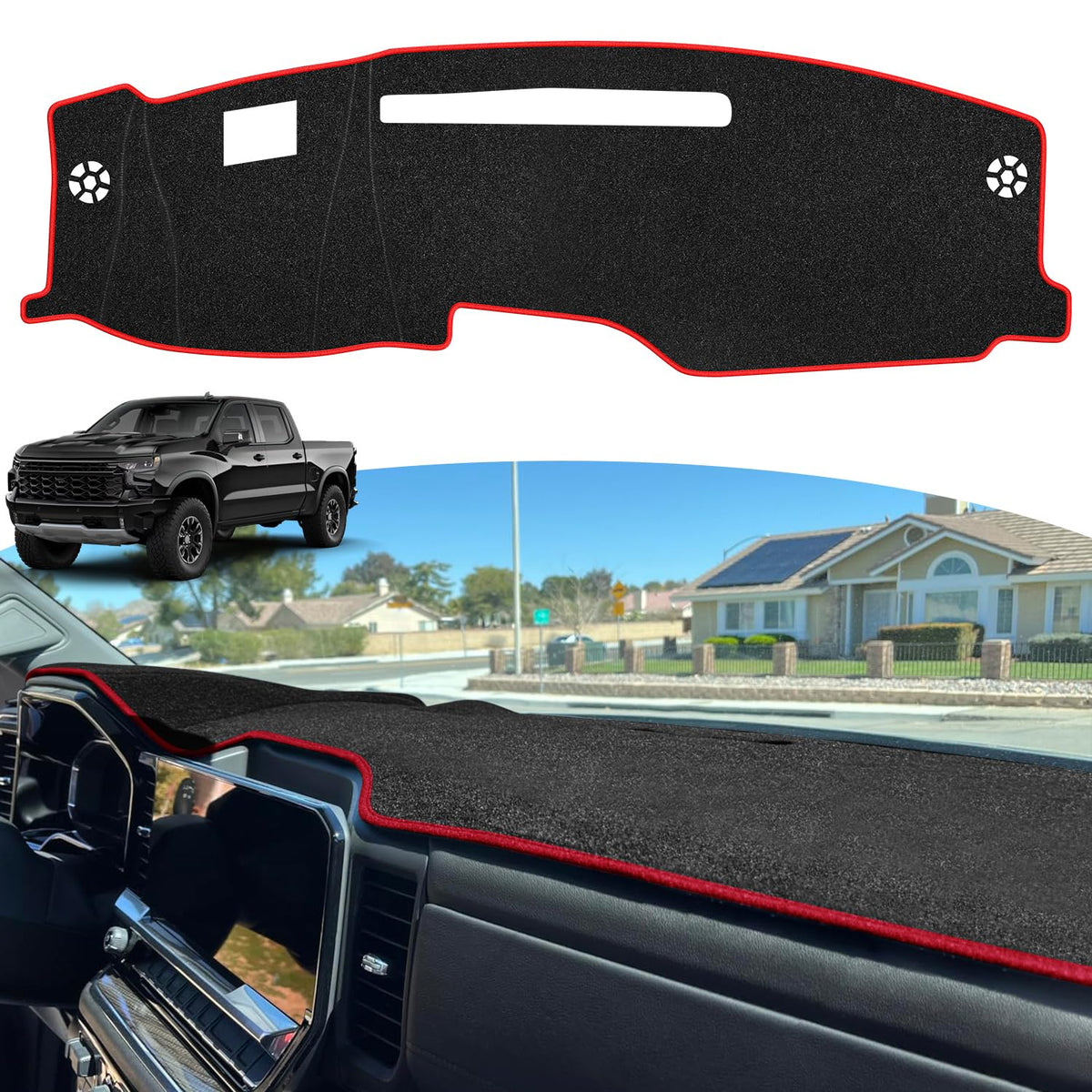MOCHENT front view of dash cover showing full fit and protection benefit