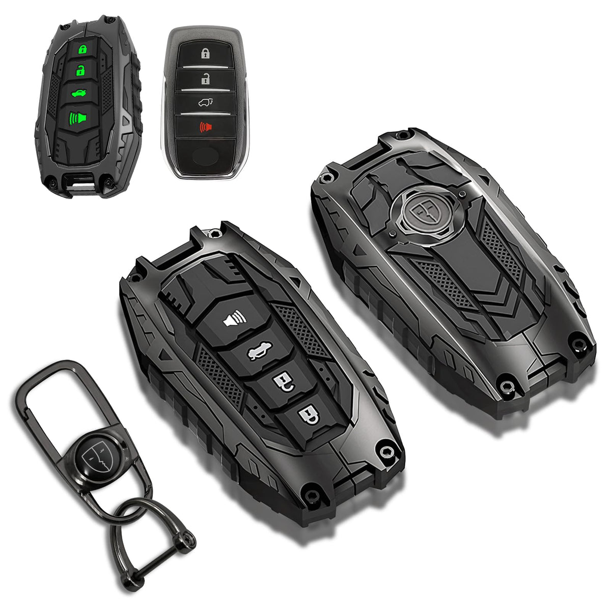 MOCHENT front view key fob cover showing sleek metal look and protection