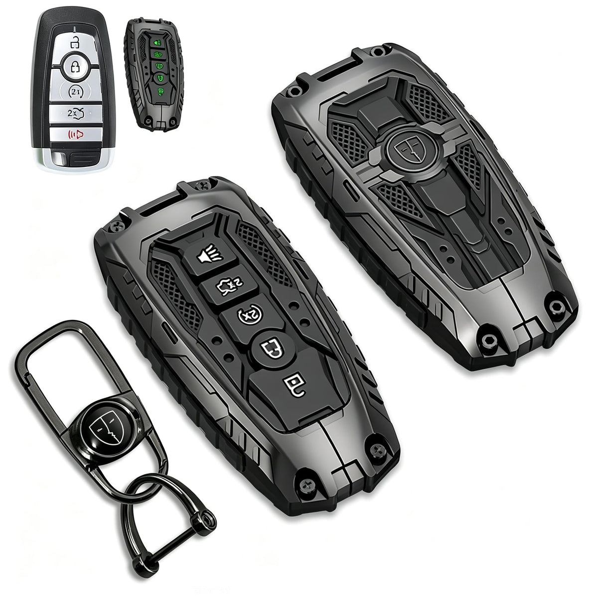 MOCHENT front view metal key cover shows durable zinc alloy protection and stylish look
