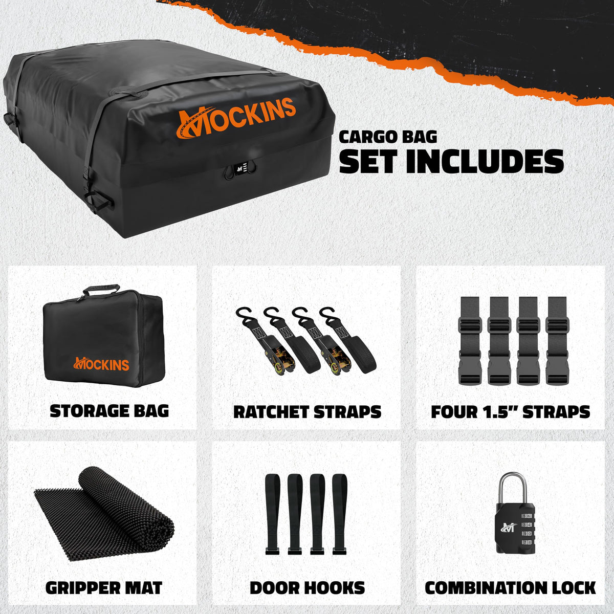 Mockins combination lock and door hooks reinforcing security