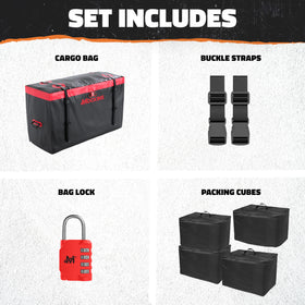 Mockins combination lock and red trim detail offering extra security and visibility