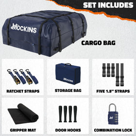 Mockins lifestyle shot at campsite illustrating dry, organized gear transport for families