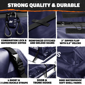 Mockins folded storage bag and kit components for compact off-season storage