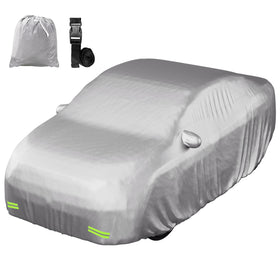 Mockins front view of large sedan cover showing full protection and clean lines