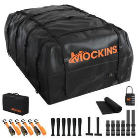 Mockins front view on car roof showing secure load and extra storage