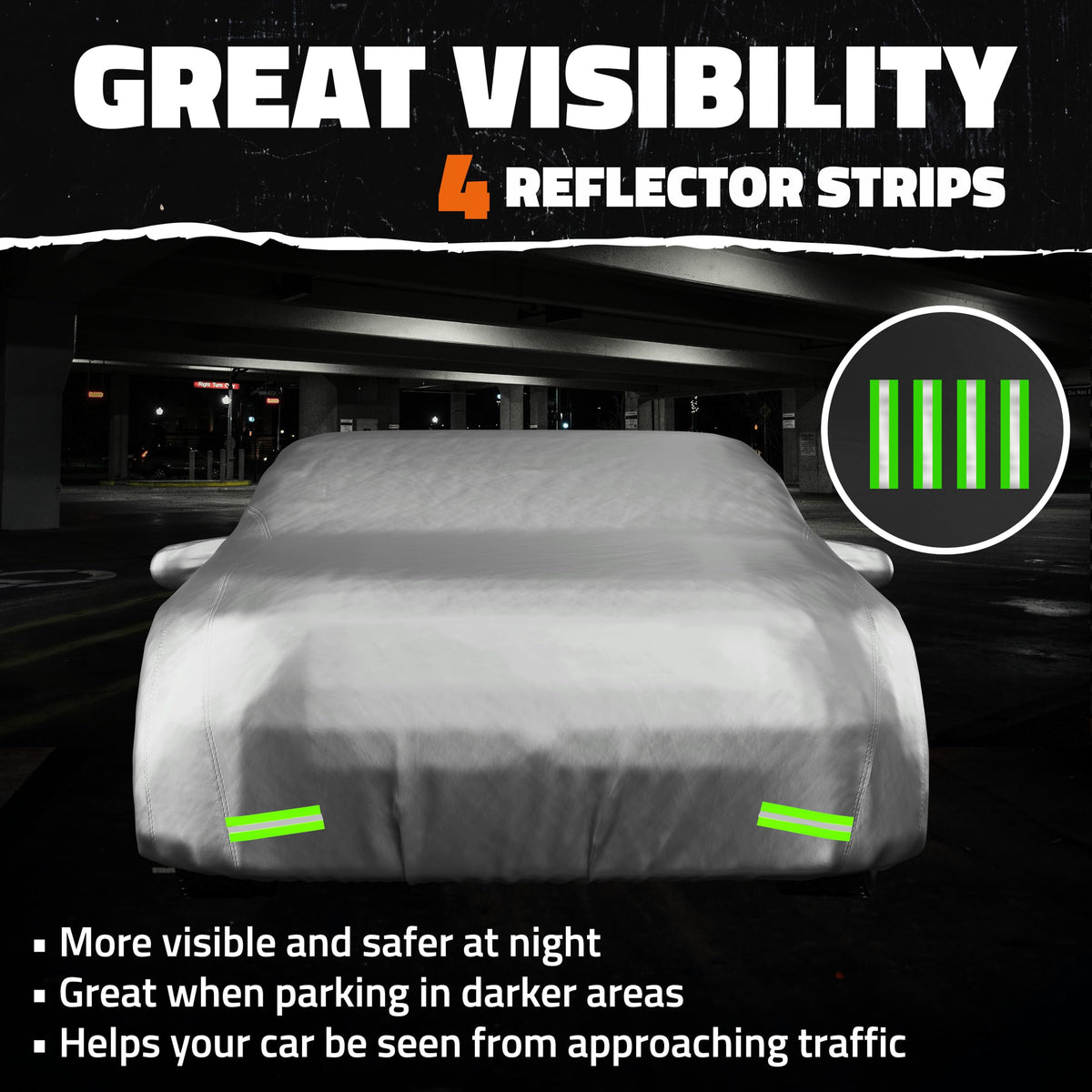 Mockins full car coverage in snow protecting vehicle from frost and debris