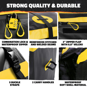 Mockins in use on hitch rack demonstrating secure mounting and extra storage benefit