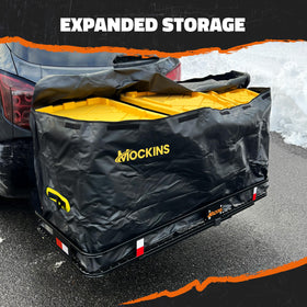 Mockins packed inside with gear showing organized storage and volume advantage