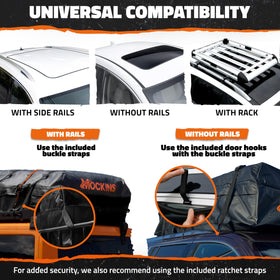 Mockins rugged roof mat under bag protecting vehicle paint and stability
