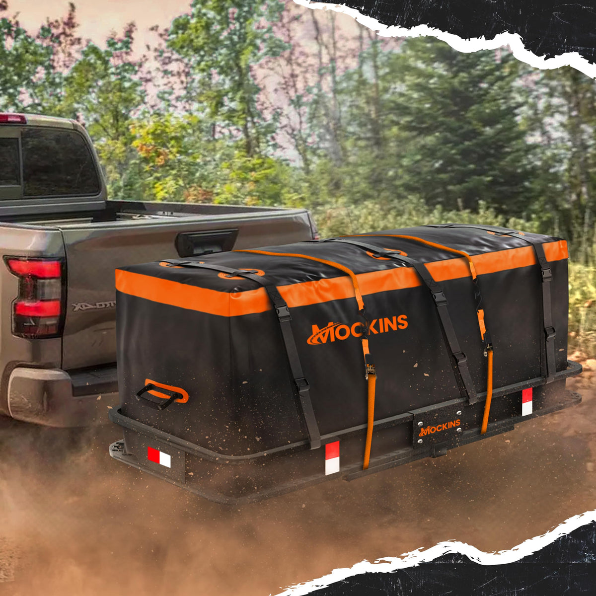 Mockins side profile illustrating 16 cu ft capacity for bulky gear