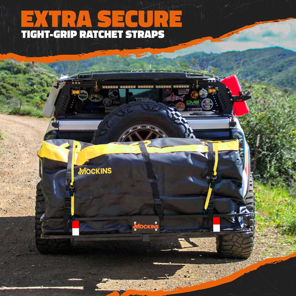 Mockins strap and loop reinforcement detail showing secure attachments for safety