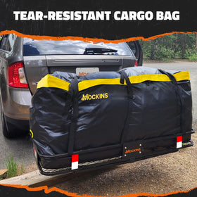 Mockins waterproof zipper flap detail protecting contents from rain and road spray