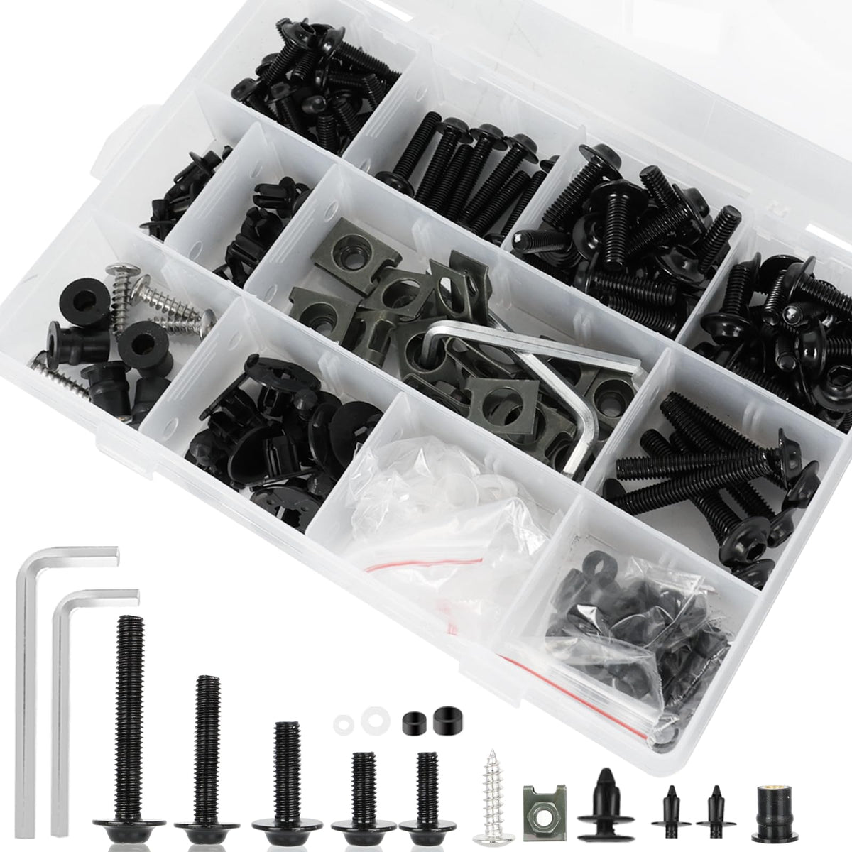 MOCODUO kit front layout showing all 195 pieces for quick selection and convenience