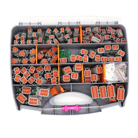 MOCW front view of full DT connector kit showing organized contents and quick access