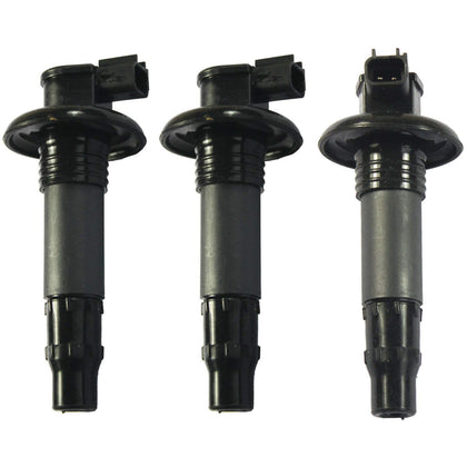 MOCW front view of three ignition coil sticks showing neat packaging and fit