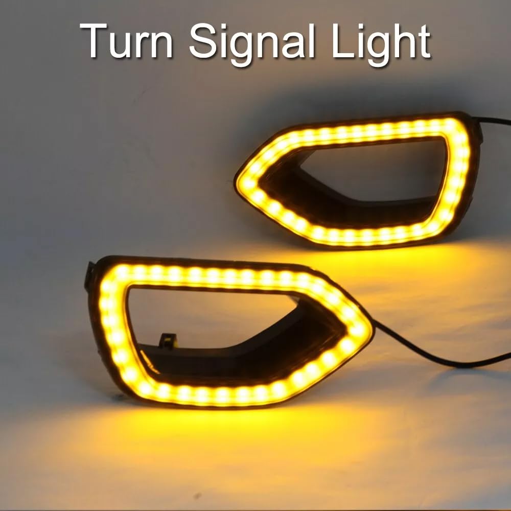 MOCW white DRL illuminated at night improving daytime-like visibility and look
