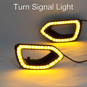 MOCW white DRL illuminated at night improving daytime-like visibility and look