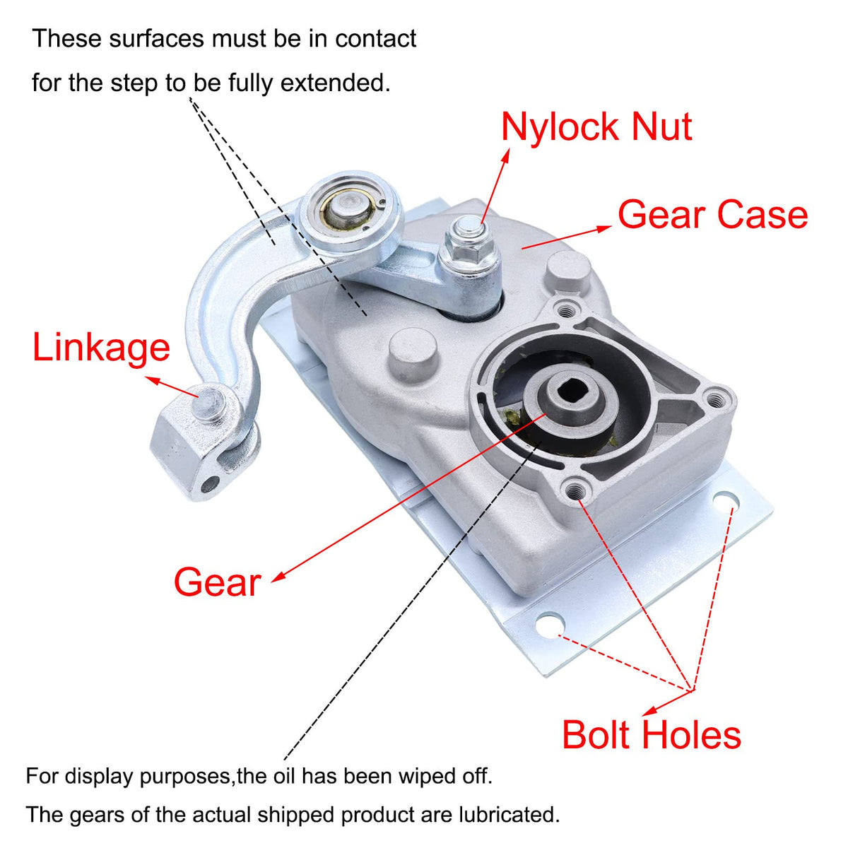 MOCW gearbox beside a ruler to show scale and ease of fit for replacement projects