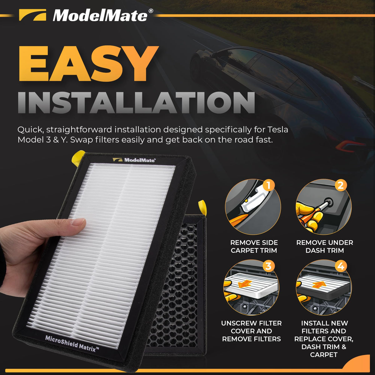 ModelMate activated carbon layer cross-section reducing odors
