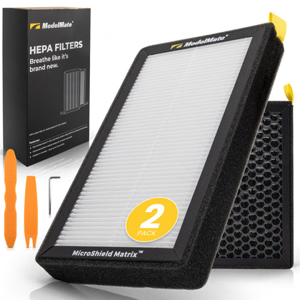 ModelMate front packaging showing two filters and benefits