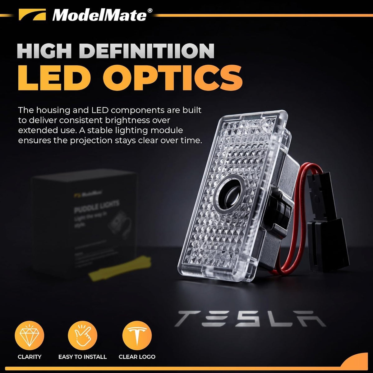 ModelMate installed in Tesla door demonstrating easy plug-and-play fit