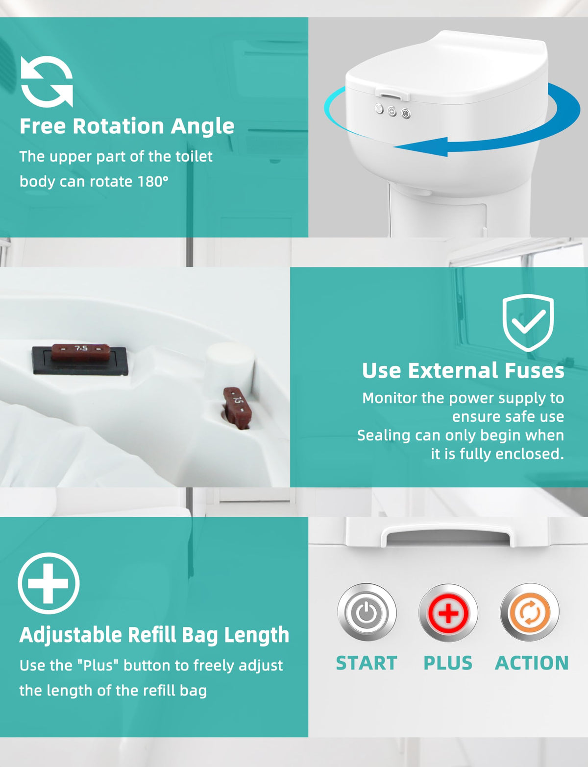 modiwell R1808 close-up of lower sliding door sealing mechanism for odor control