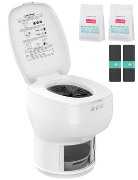 modiwell R1808 front view showing white toilet and compact footprint for space saving