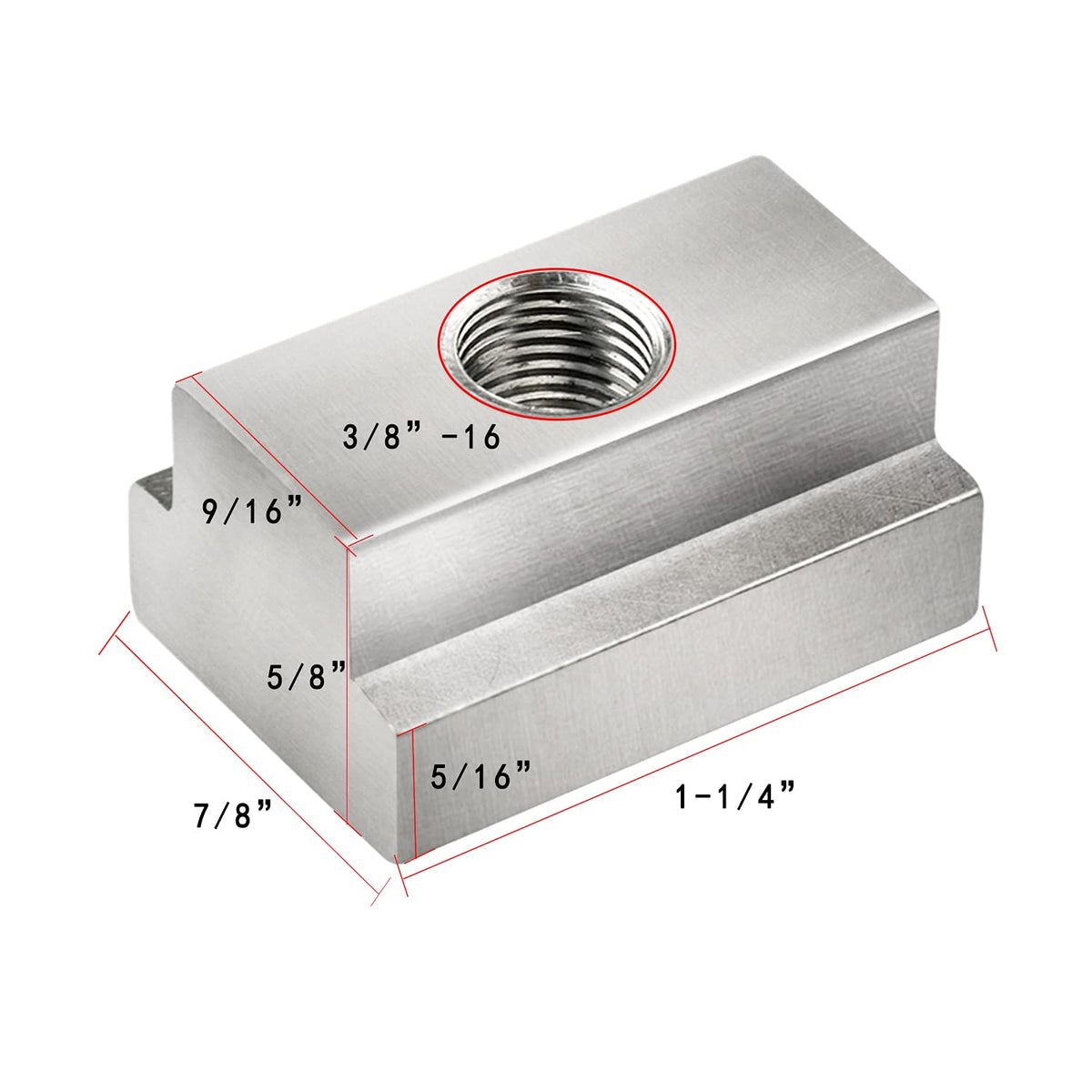 MOEBULB threaded hole detail in T-slot nut showing secure bolting benefit