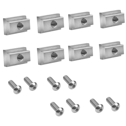 MOEBULB front view of T-slot nuts showing complete kit and fit benefit
