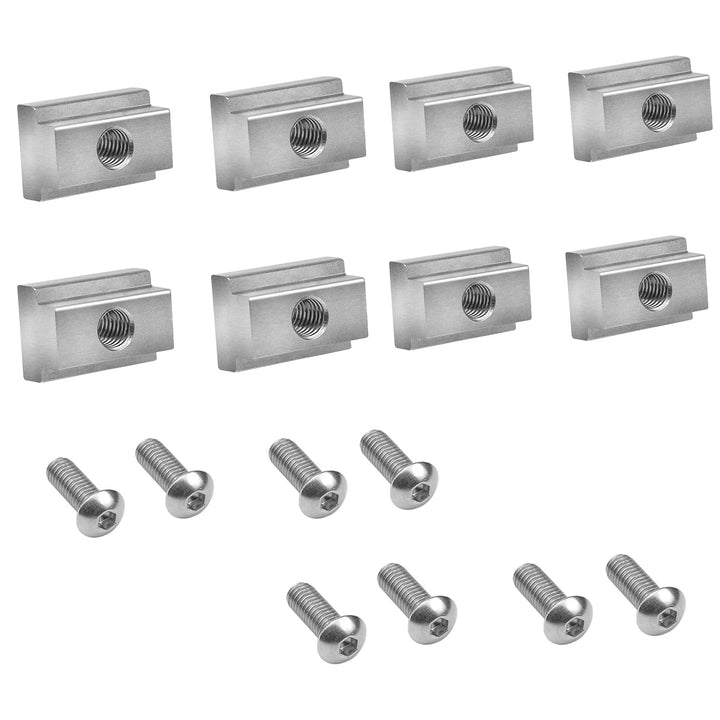 MOEBULB front view of T-slot nuts showing complete kit and fit benefit