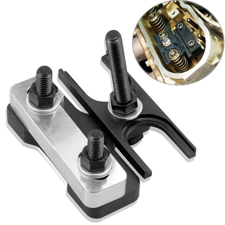 MOEBULB front view of valve spring compressor showing robust build and easy mounting