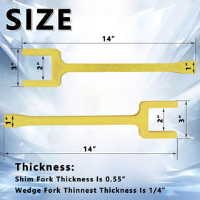 MOEBULB shim fork detail showing full-thickness face for stable gap support and reduced damage