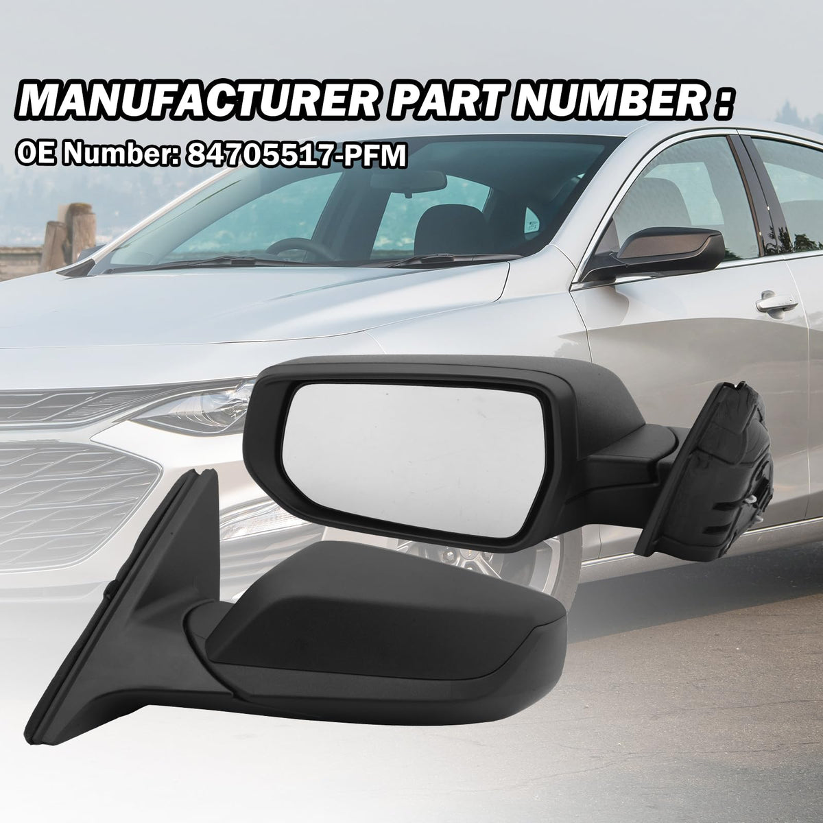 MOFOAP mirror installed on Malibu door showing clean factory appearance