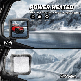 MOFOAP heated mirror glass detail reducing fog and frost