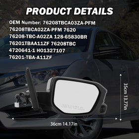 MOFOAP mirror installed on Civic passenger door showing factory integration