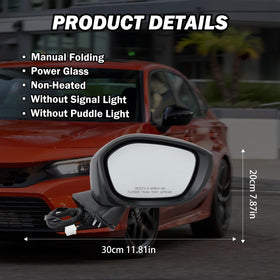 MOFOAP passenger mirror side profile illustrating compact manual folding advantage