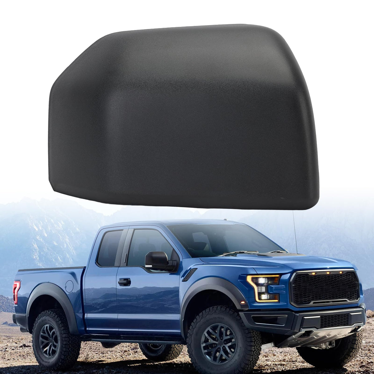 MOFOAP right passenger mirror cap front view showing clean factory fit
