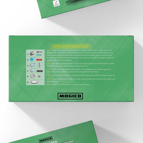Mogico two-pack spare protectors displayed flat for convenience
