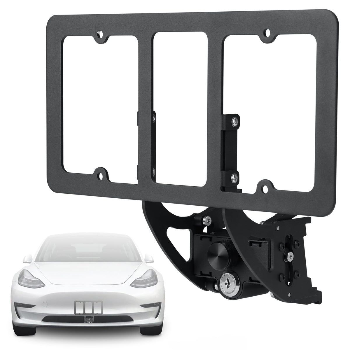 MOJIOO front view installed on Tesla showing secure discreet mount