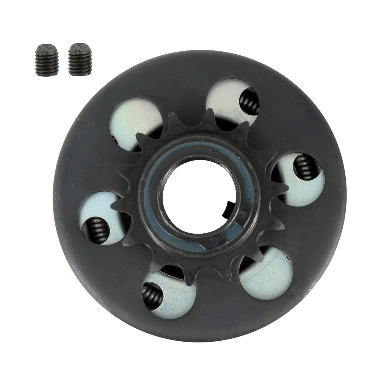 MOJTBE front view of clutch showing sprocket and mounting for reliable drive