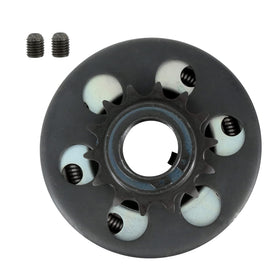 MOJTBE front view of clutch showing sprocket and mounting for reliable drive