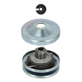 MOJTBE torque converter mounted to engine side view proving easy bolt-on fitment