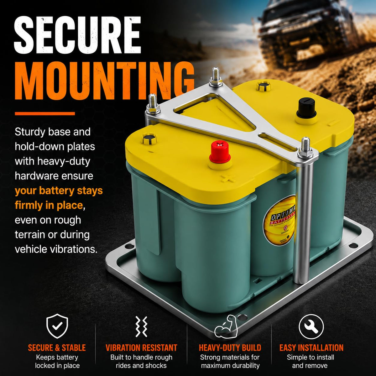 Moker top plate detail highlighting clamp design and corrosion-resistant billet aluminum