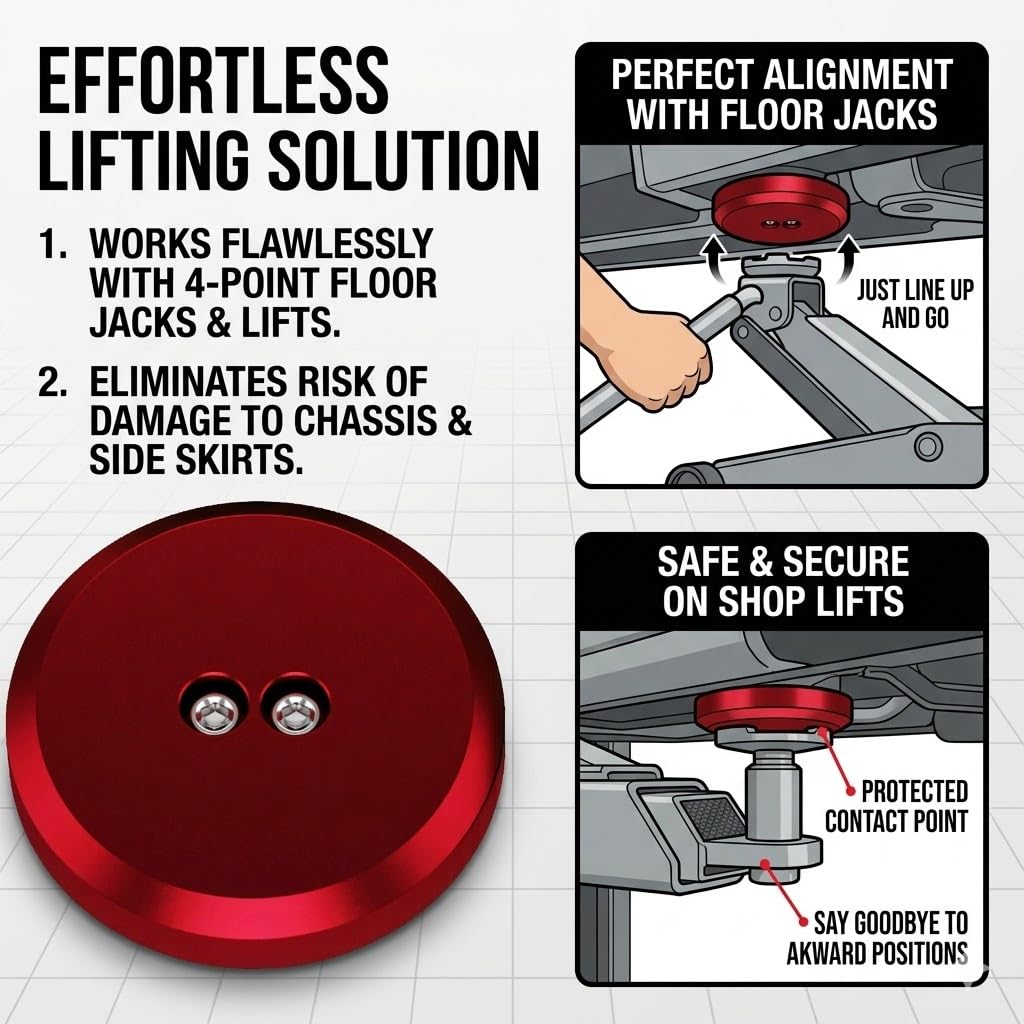 Moker jack puck in garage showing easier safe lifting and service