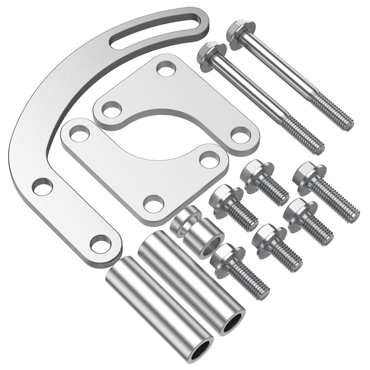 Moker bracket front view showing mounting points and low-mount benefit