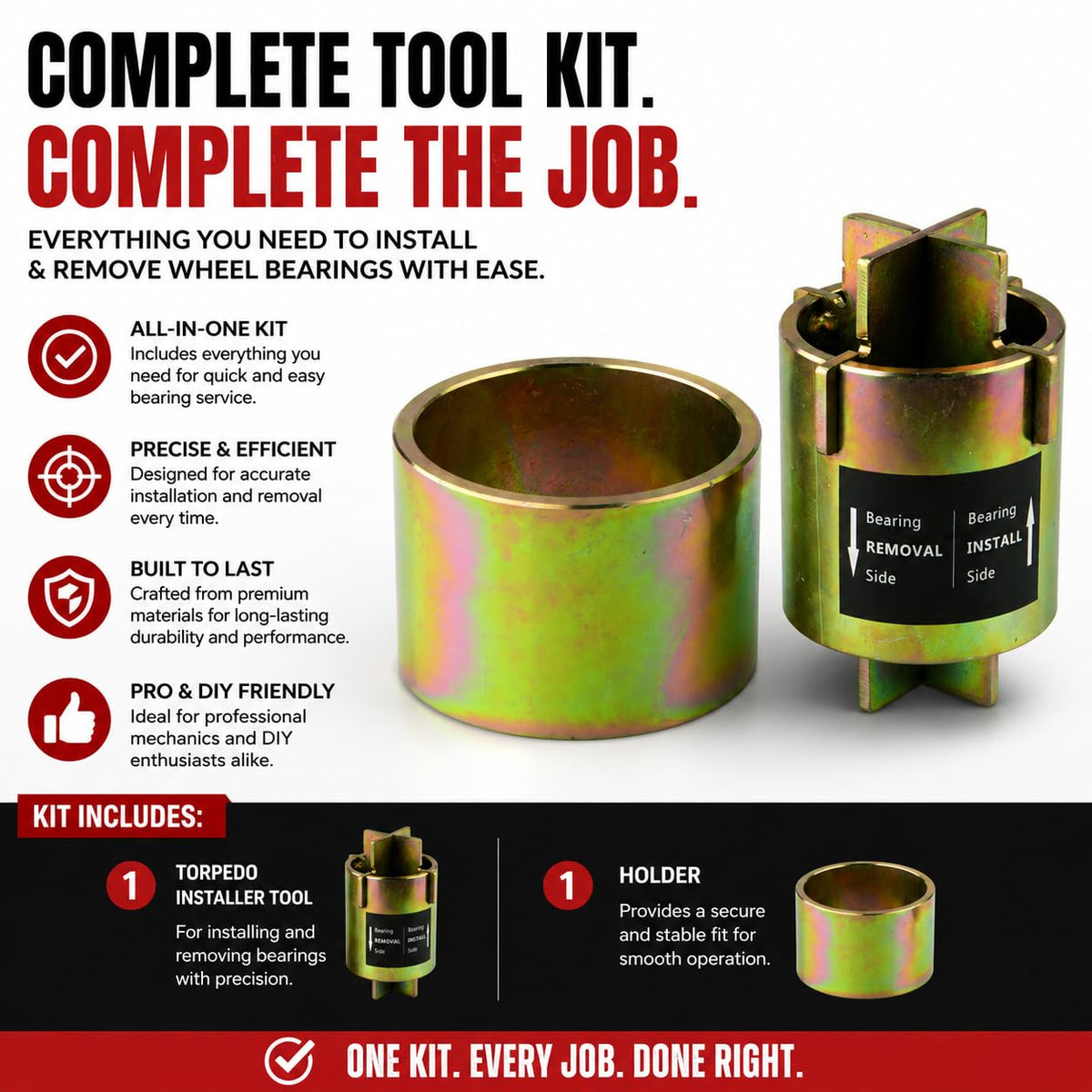 Moker tool in use on a Polaris RZR hub illustrating correct alignment benefit