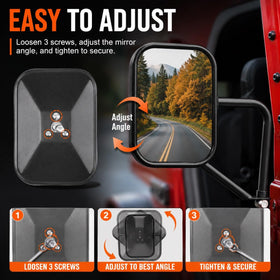 Moker installed on Jeep Wrangler with doors off for safe visibility