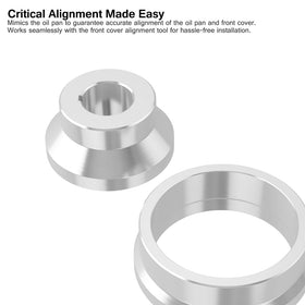 Moker rear seal alignment tool beside ruler for scale and quick verification benefit