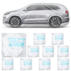 Molain front view clear cover protecting car, shows overall protection benefit