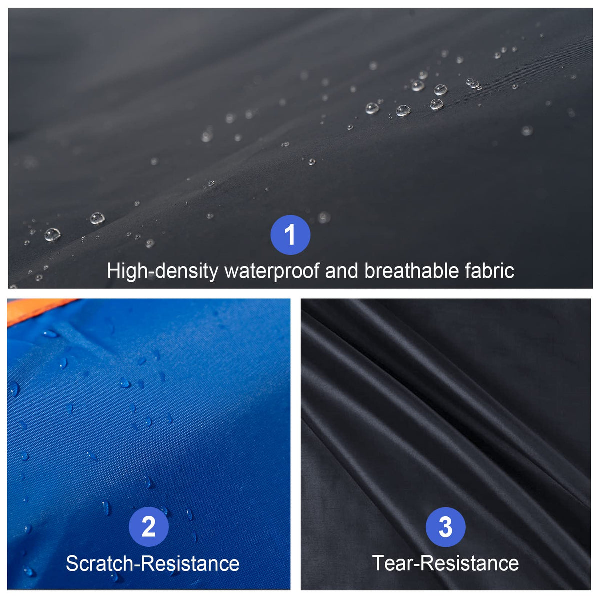 Molebt close-up polyester texture showing durable waterproof weave benefit